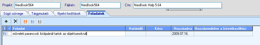 A Fast-Help International/Vllalati verzi Feladatok ablaka