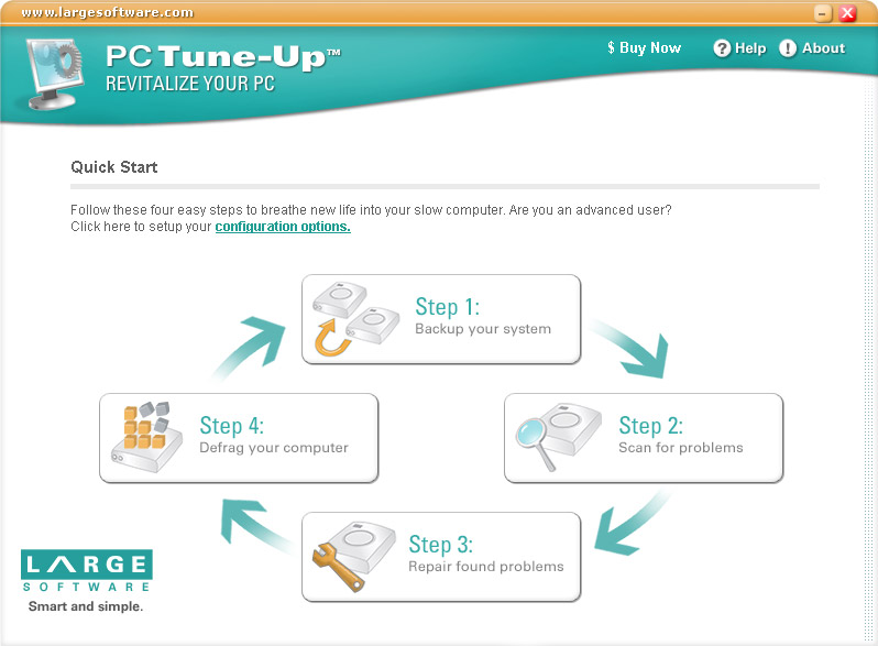 A PC Tune-Up indt kpernyje