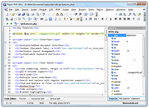 A Rapid PHP, mint k�d szerkeszt�